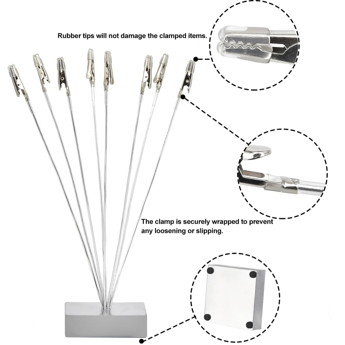 Maptipjoy Photo Holder Tree Clip Cube Base, 8 Branches Picture Frame for Money Trees with Clips, Christmas Gift Card Holder, Wedding, Congratulation, Birthday, Silver thumbnail 2