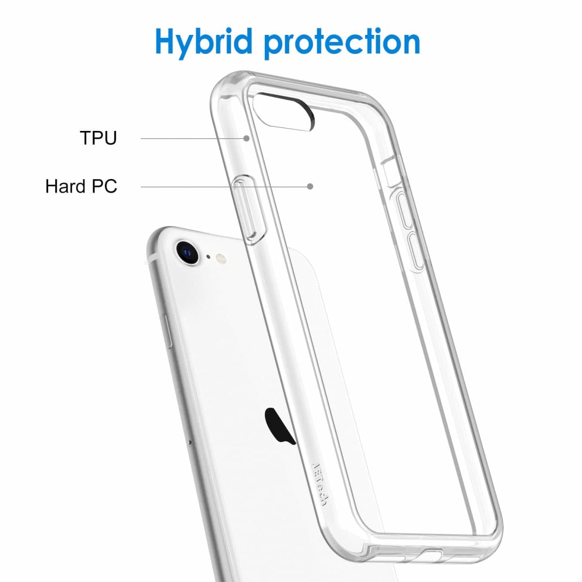JETech Case for iPhone SE 3/2 (2022/2020 Edition), iPhone 8 and iPhone 7, 4.7-Inch, Non-Yellowing Shockproof Phone Bumper Cover, Anti-Scratch Clear Back (Clear) thumbnail 3