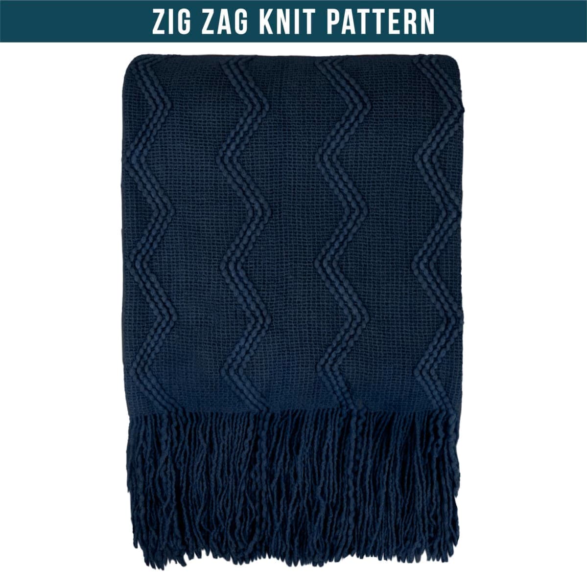 PAVILIA Navy Blue Knit Throw Blanket for Couch Bed, Soft Knitted Farmhouse Sofa Throw for Living Room, Lightweight Decorative Summer Throw Blanket for Chair, Outdoor Textured Boho Blanket, 50x60 thumbnail 3