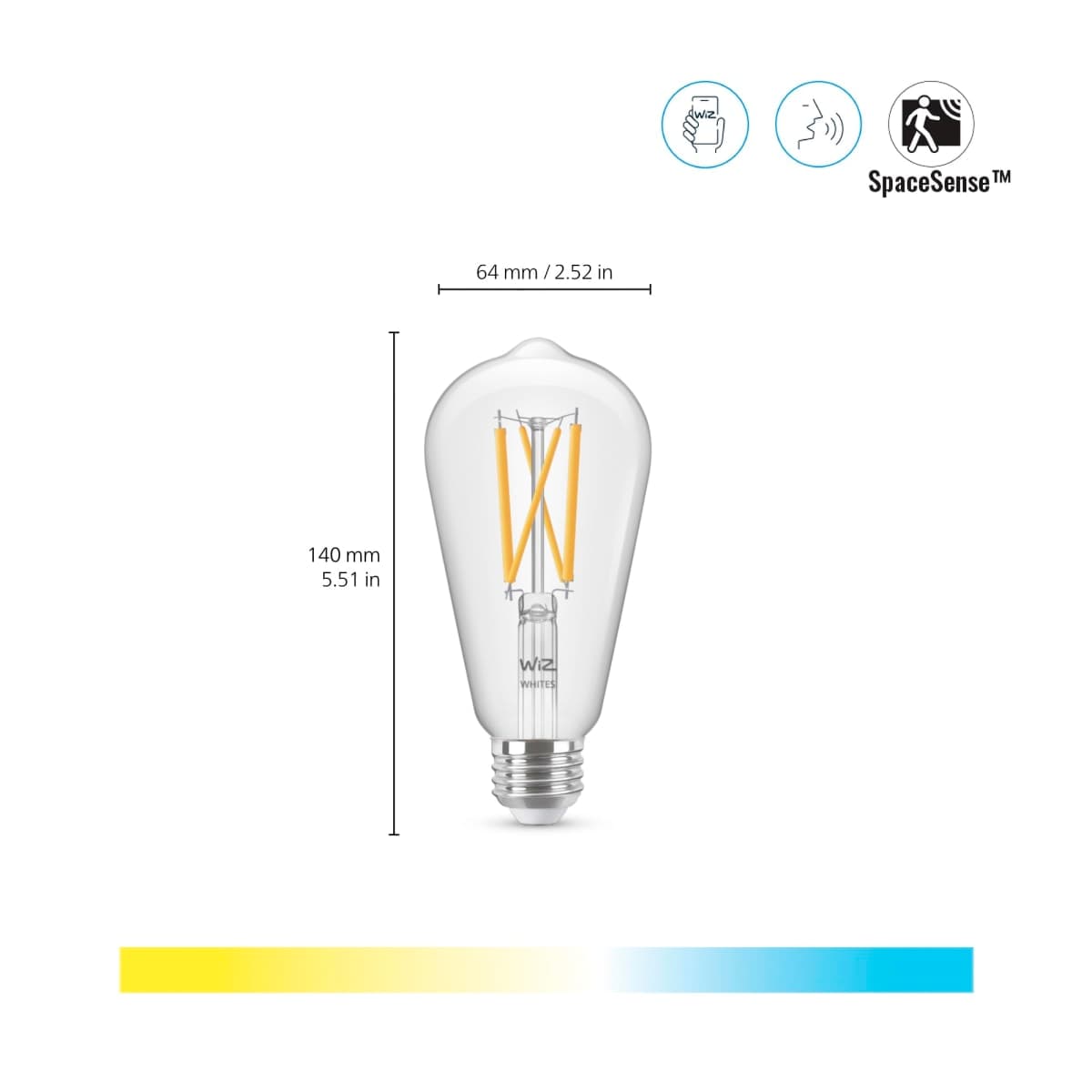 Wiz 60W ST19 Clear Tunable White thumbnail 2