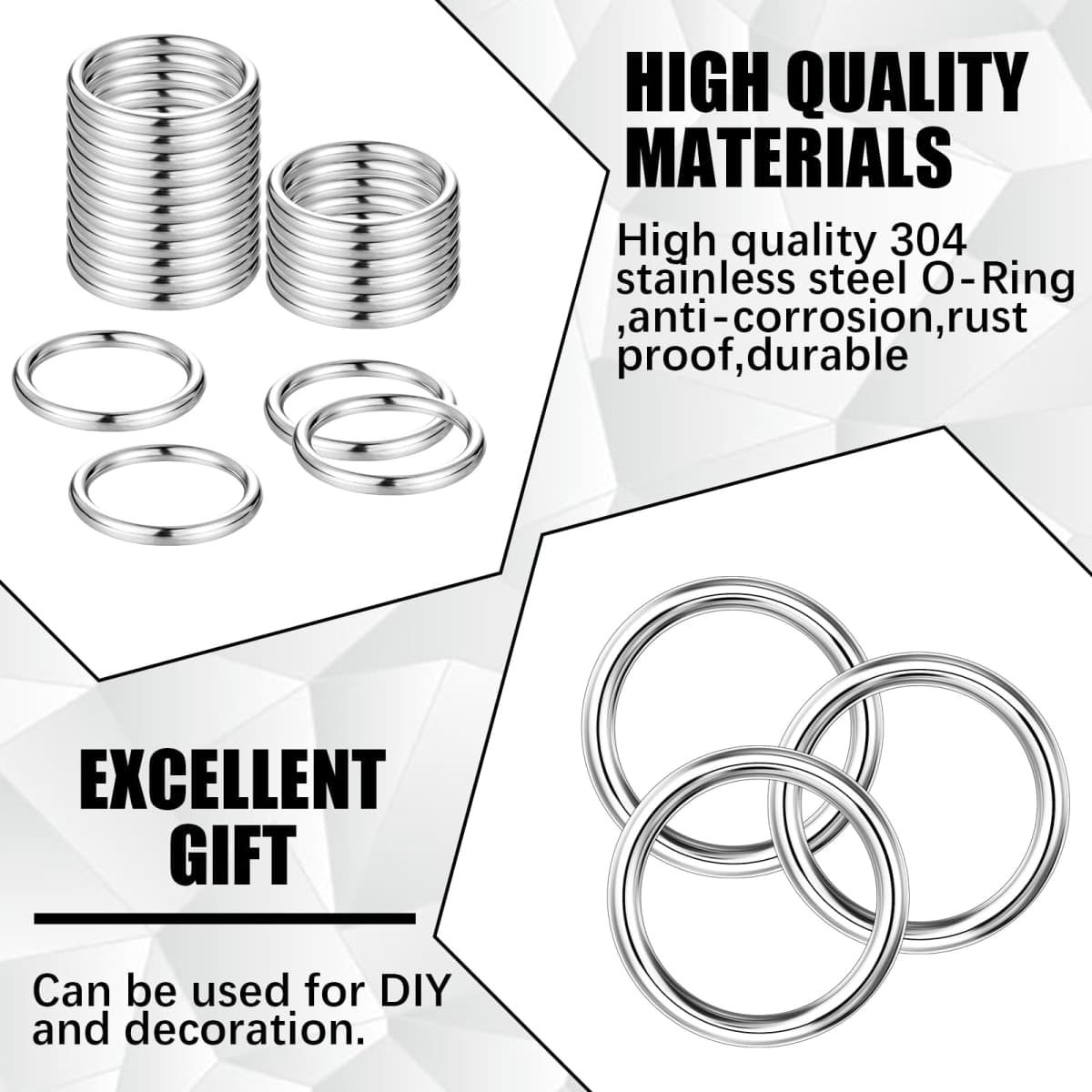 Mixweer 100 Pack Welded O Rings 304 Stainless Steel Ring Smoothing Multi Purpose Metal O Ring Jump Ring Metal Steel for DIY Crafting Camping Dog Leashes Macrame Luggage (3.1 x 20 mm) thumbnail 3