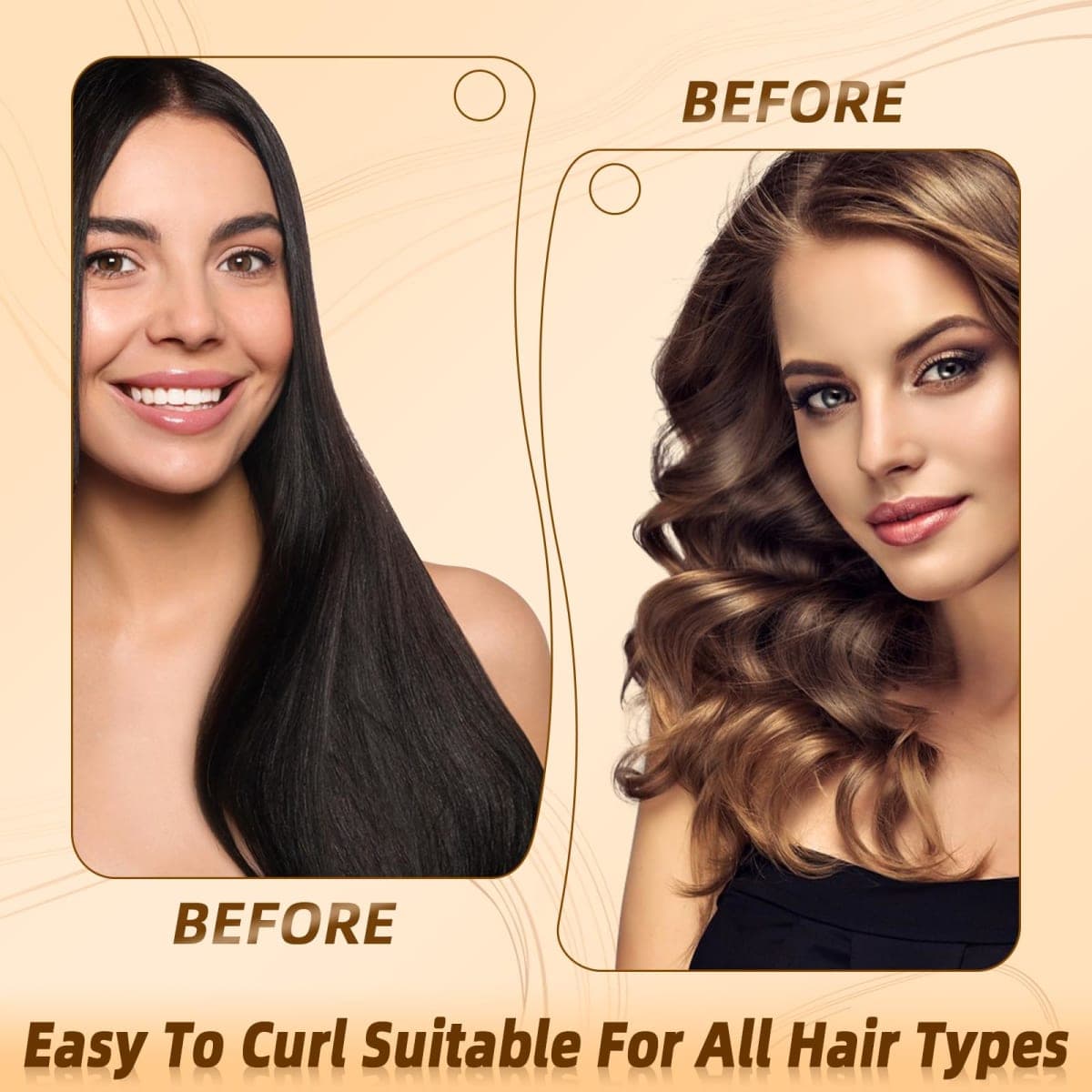 Overnight Heatless Hair Curler Blowout Rods Jumbo, Heatless Curls Satin Jumbo Flexi Rods to Sleep in,Soft Heatless Rod for All Hair Types,No Heat Overnight Sleeping Curls Styling Tools 3pcs Khaki thumbnail 5