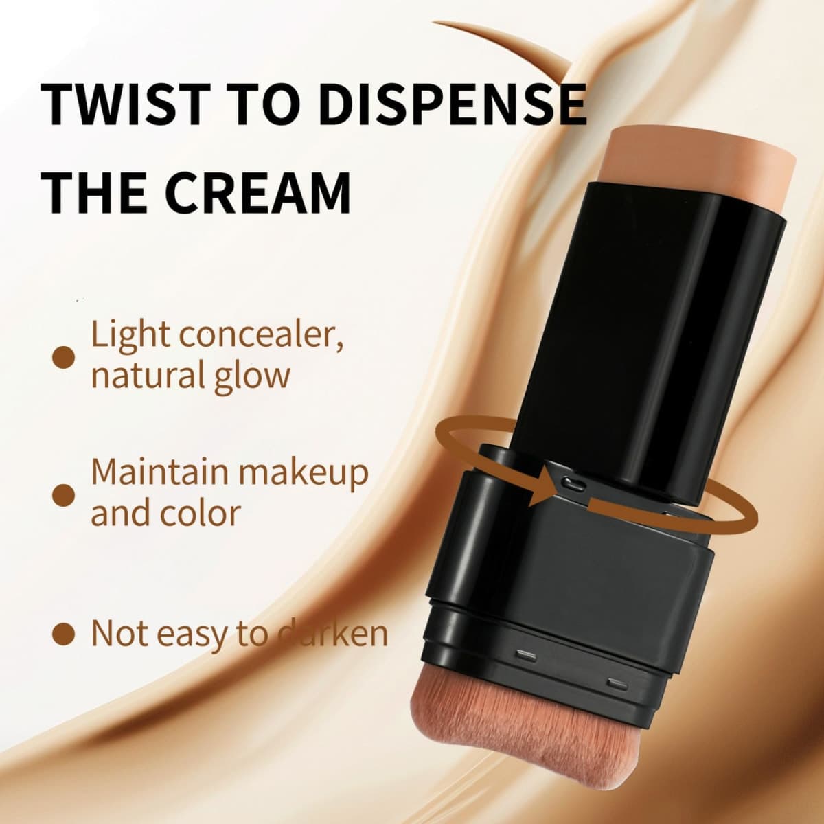 Foundation Stick, 2 in 1 Dual-Ended Long-Lasting Concealer Korean Foundation Contour Stick, Waterproof Contouring foundation with Brush, Full Coverage Matte Finish for Face Makeup(02#NATURAL) thumbnail 3