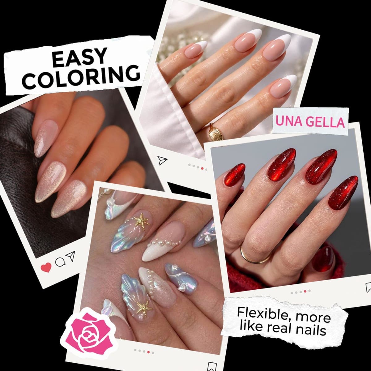 UNA GELLA Almond Nail Tips 216pcs Medium Almond Press on Nails Pre-Shape Gel Fake Nails for Full Cover Acrylic French False Nails for Nail Extension, DIY Salon 12 Sizes Gelly Tips thumbnail 2