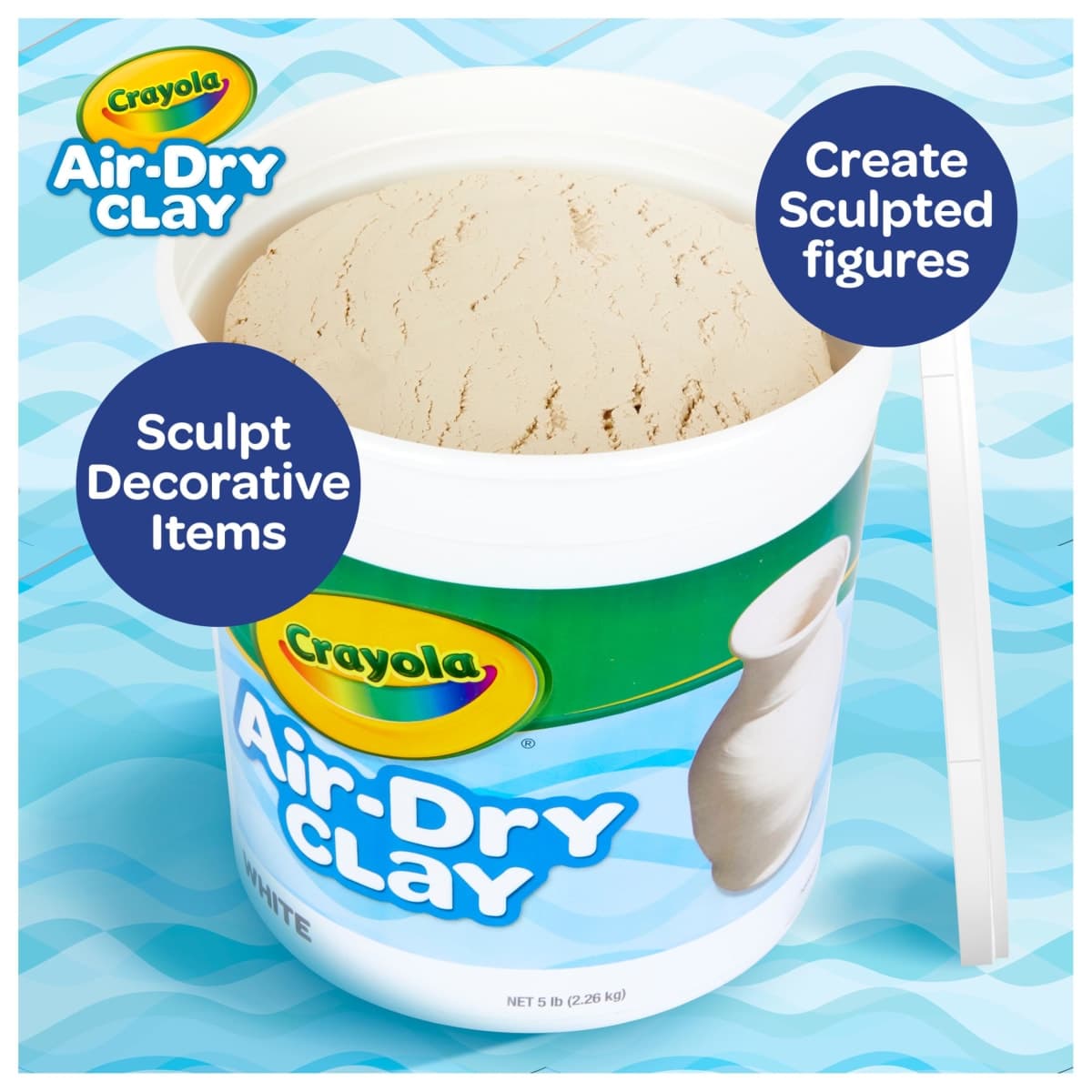 Crayola Air Dry Clay (5lb Bucket), Natural White Modeling Clay for Kids, Sculpting Material, Craft Supplies for Classrooms [Amazon Exclusive] thumbnail 2