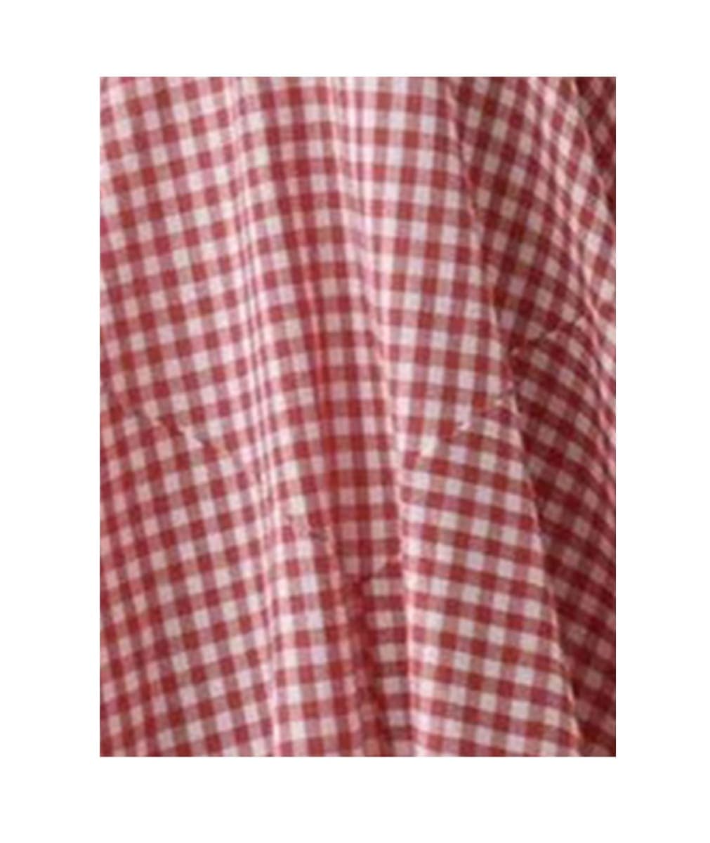 SOMTHRON Women's Retro Plaid Maxi Skirt A Line Pleated Flared Elastic High Waisted Gingham Summer Swing Long Skirt, Red, Small thumbnail 5