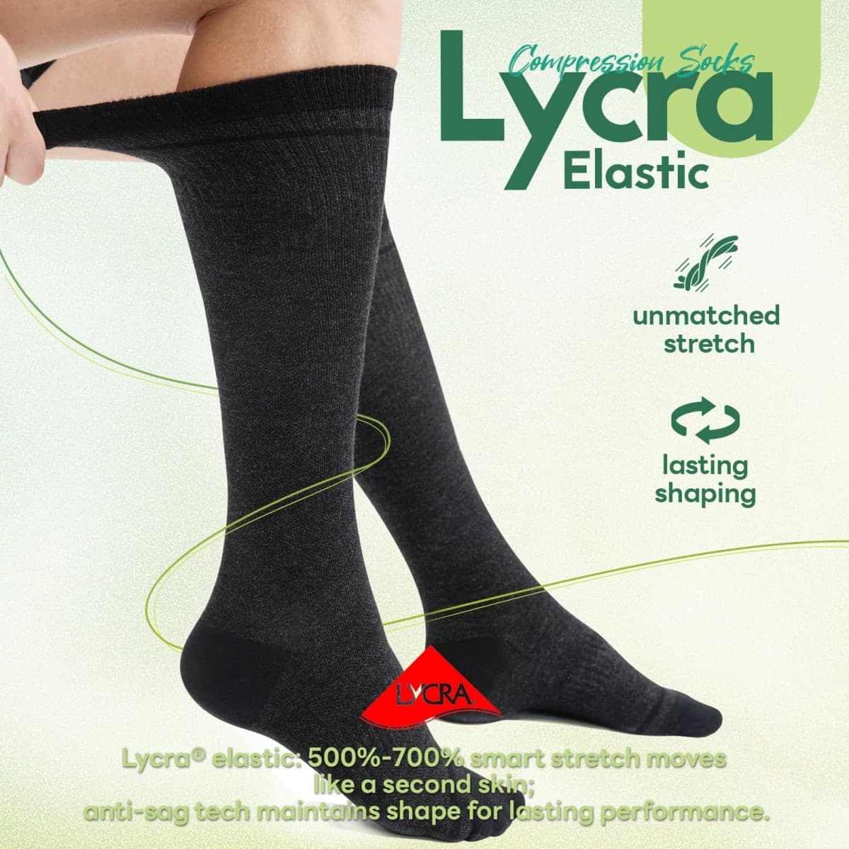 Iambamboo Compression Socks Women & Men, 15-20 mmHg Bamboo Viscose Knee High Soft Support for Flying Travel Daily, I4-3pairs (Dark Gray), S-M thumbnail 4