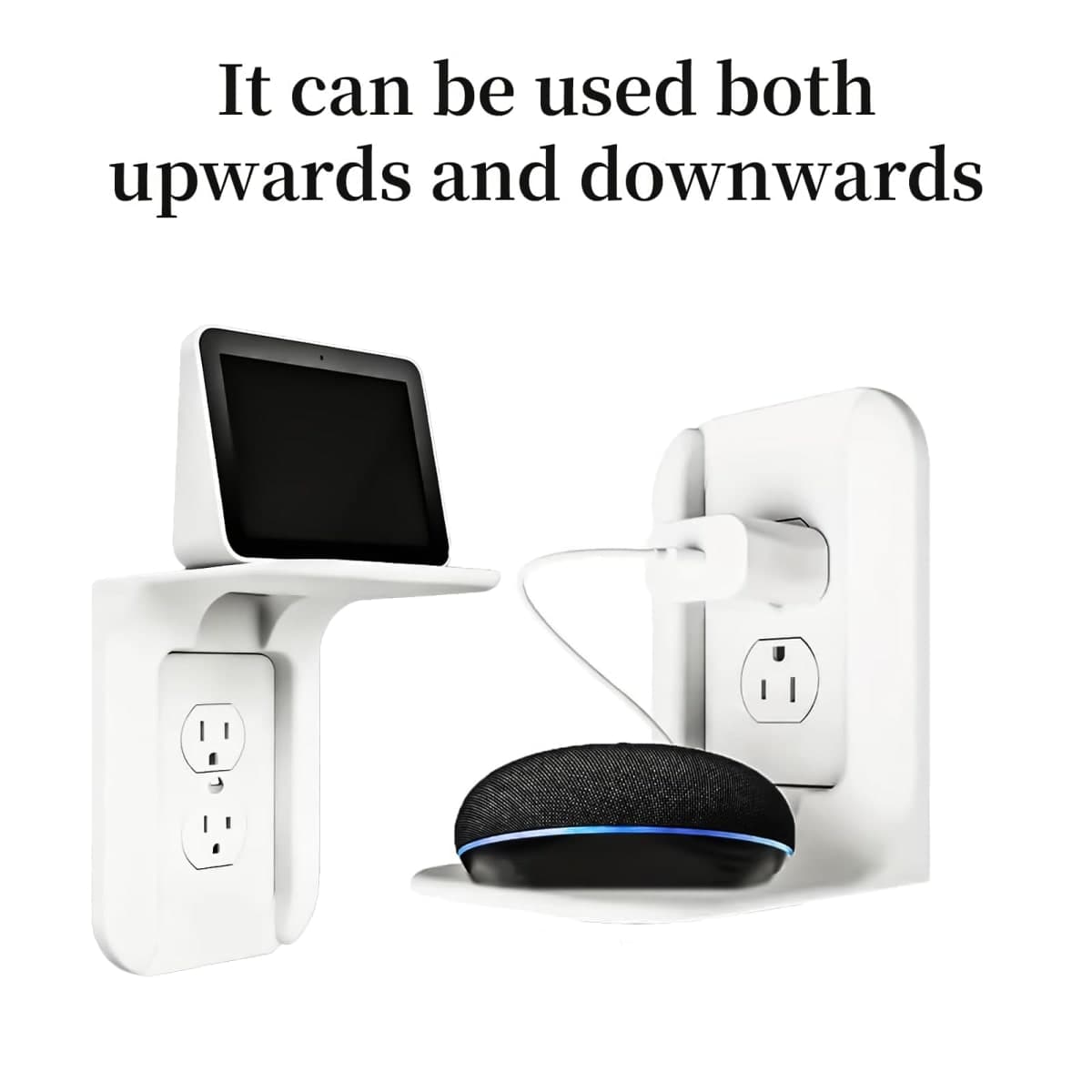 Wall mounting Type Switch Plug Shelf Simple and Easy Smart Home Storage Rack White Socket Shelf 2-Piece Set be Suitable for Bedroom Kitchen Sitting Room Wall Decorate thumbnail 5
