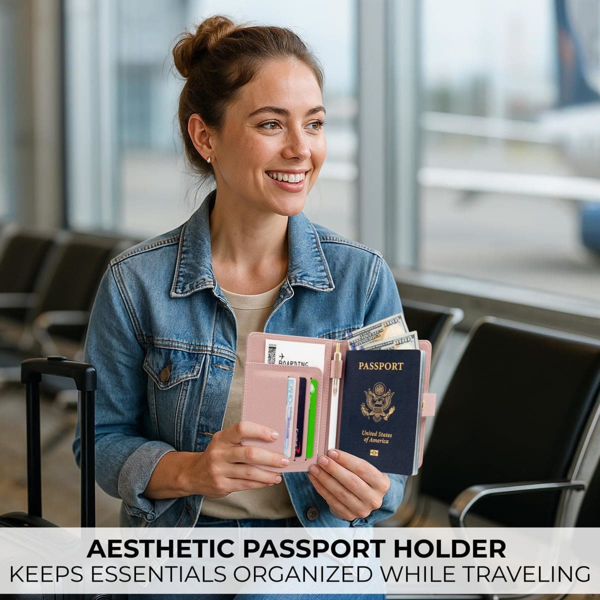 Beautiful Passport Holder for Travel – Cute Cover with Pen Holder to Keep Your Travel Documents Organized & Safe – Quality Passport Wallet and a Gift for Women & Men, Pink, 5.7 x 0.74 x 5 inches thumbnail 3