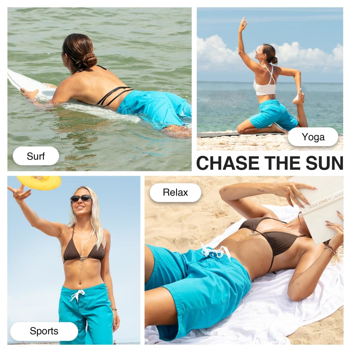 Kanu Surf Women's Marina Board Shorts, Aqua, 10 thumbnail 2