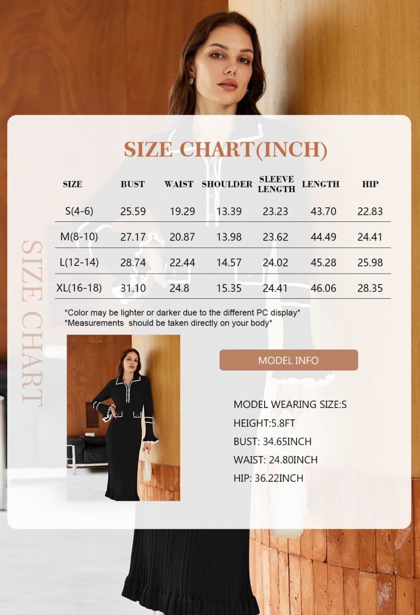 Pink Queen Women's V Neck Bodycon Sweater Dress 2024 Long Sleeve Half Button Slim Fitted Ruffle Ribbed Knit Maxi Pencil Dress, Navy, Medium thumbnail 5