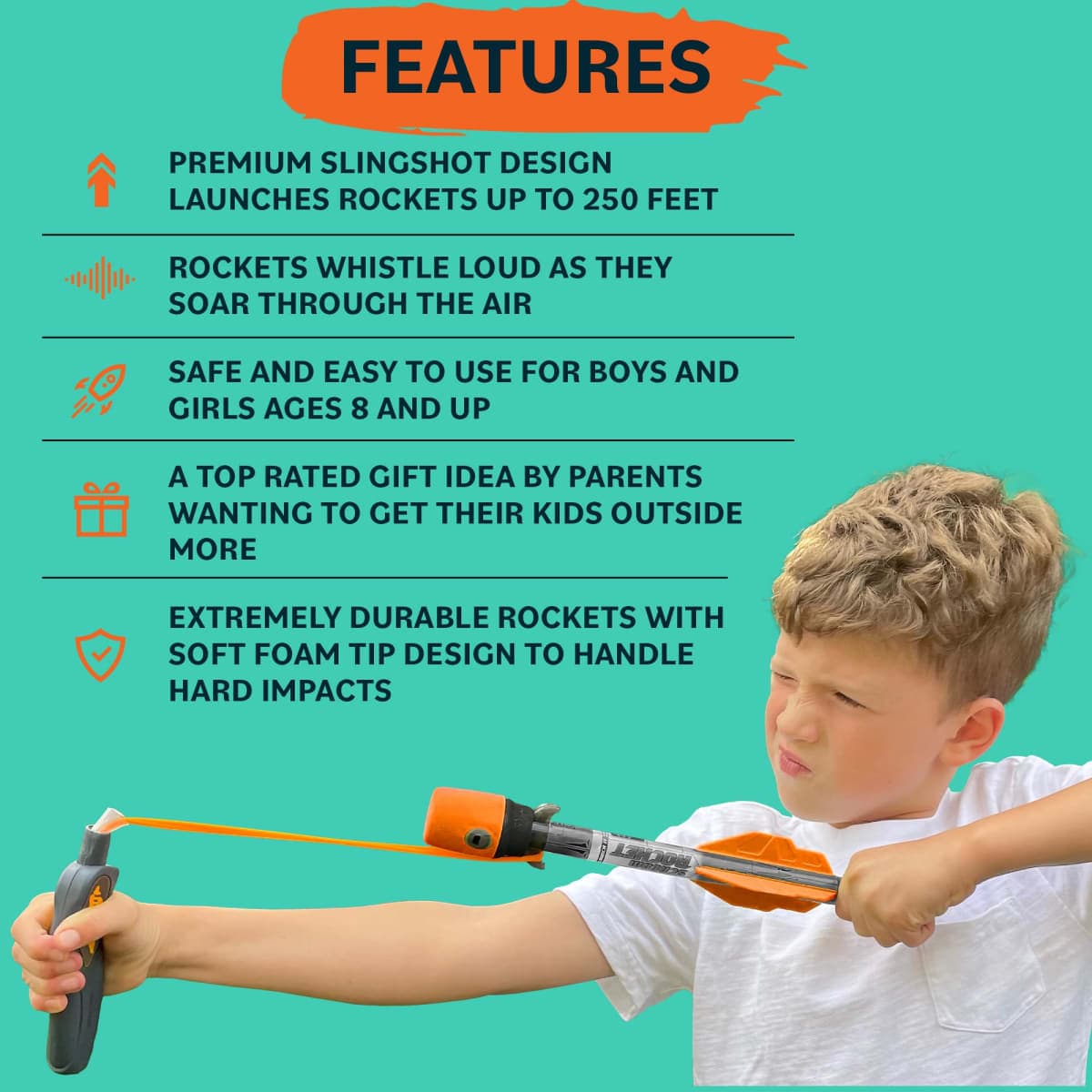 Toy Rocket Launcher for Kids: Outdoor Toys Slingshot Rocket Launchers - Best 6-10 Year Old Boy Gifts for Teens Boys & Girls All Ages - Fun Summer Toys 5 6 7 8 9 10 11 12+ Year Old Boy Birthday Gifts thumbnail 3
