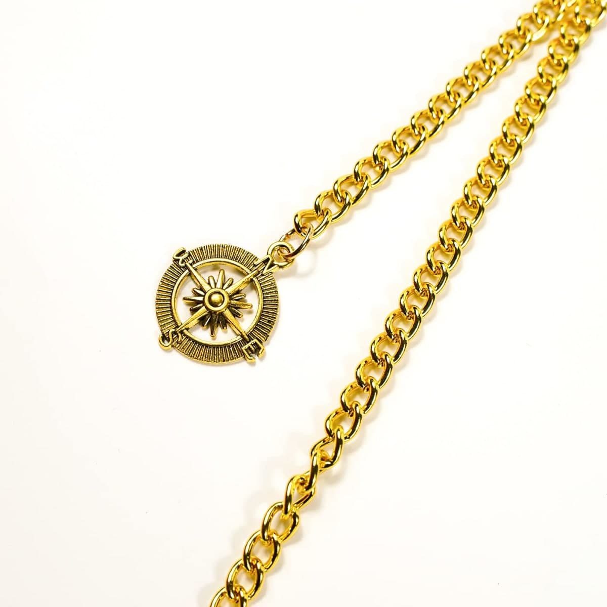 YECSOSS Men's Pocket Watch Chain Albert Vest Chain Compass Necklace Pendant Design Pendant T Bar, Gold thumbnail 3