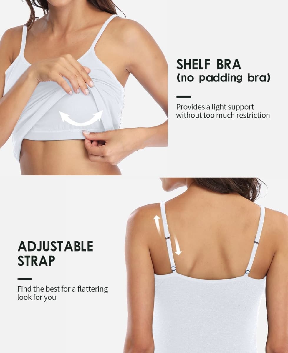 beautyin Adjustable Womens Camisoles Basic Undershirt Spaghetti Strap Tank Top thumbnail 4