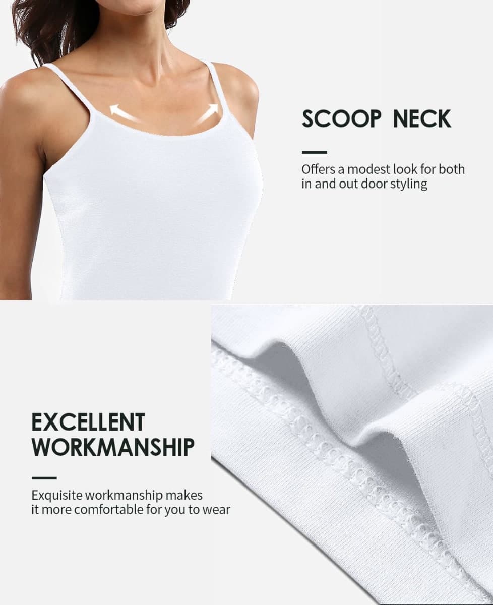 beautyin Adjustable Womens Camisoles Basic Undershirt Spaghetti Strap Tank Top thumbnail 5