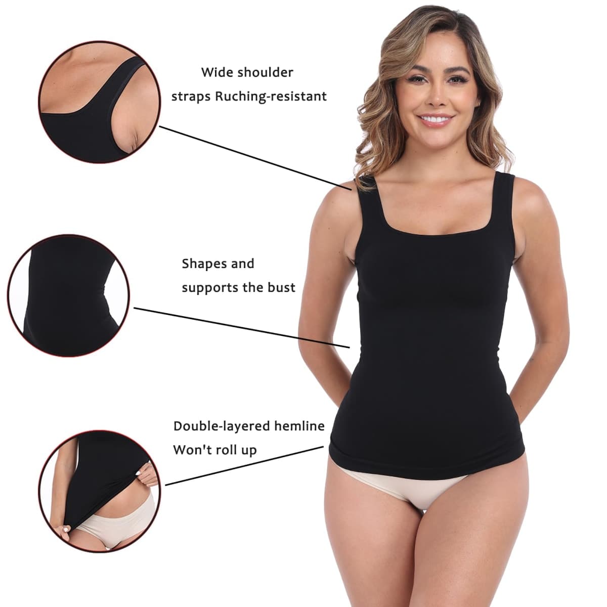 YIOIOIO Women Shapewear Tank Tops Tummy Control Compression Tops seamless Body Shaper Camisole, 1pack,white, XX-Large thumbnail 4