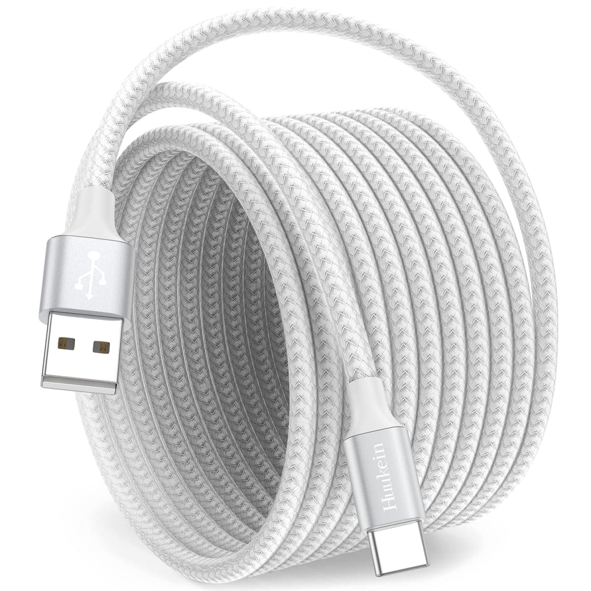 Huukein White USB C Cable 15ft, Extra Long USB A to USB C Cable Fast Charging Type C Cable, USBC Charger Cord for iPhone 15 Pro Max Plus, for Samsung Galaxy S22 S21 S20 S10 Note 20 10 — image 1