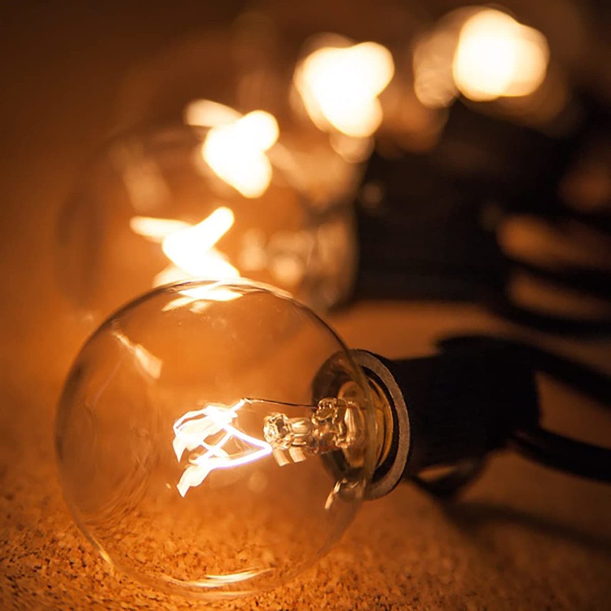 Meconard G40 Replacement Light Bulbs, E12 Candelabra Screw Base 5watt Dimmable Clear Glass Globe Incandescent Bulbs for Indoor Outdoor String Lights,Warm White,25Pack thumbnail 3
