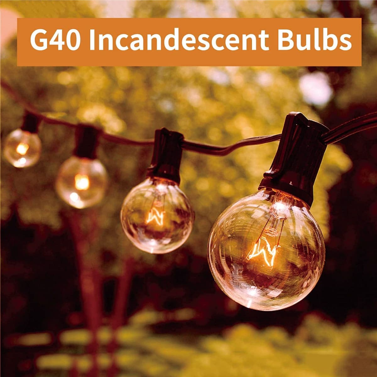Meconard G40 Replacement Light Bulbs, E12 Candelabra Screw Base 5watt Dimmable Clear Glass Globe Incandescent Bulbs for Indoor Outdoor String Lights,Warm White,25Pack thumbnail 4