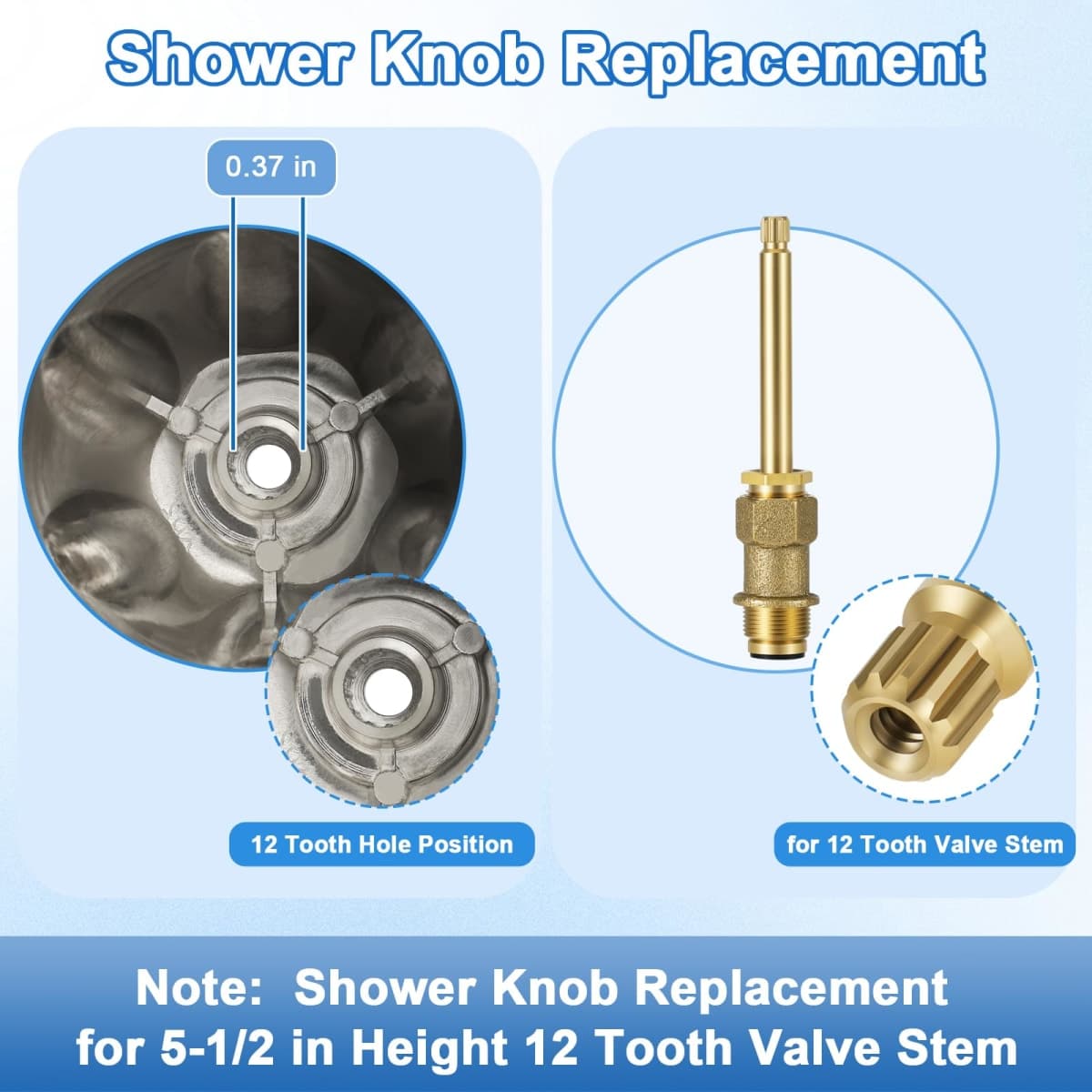 3 Shower Knob Tub Spout Trim Kit, Compatible with Price/Pfister Verve Tub Faucet Handle, Include Four in One Adapter, Fits 1/2" Copper Pipe, 1/2" and 3/4" Male(Threaded Pipe) Connections, Matte Black thumbnail 5