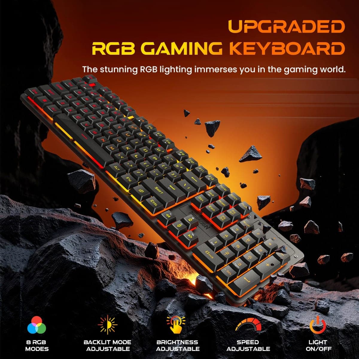 Redragon K521KS Wireless Gaming Keyboard, Tri-Mode BT/2.4G/USB-C RGB Mechanical Feeling Keyboard with Multimedia Keys, 4000mAh Battery, Anti-Ghosting, Compatible with PC - Upgrade thumbnail 3