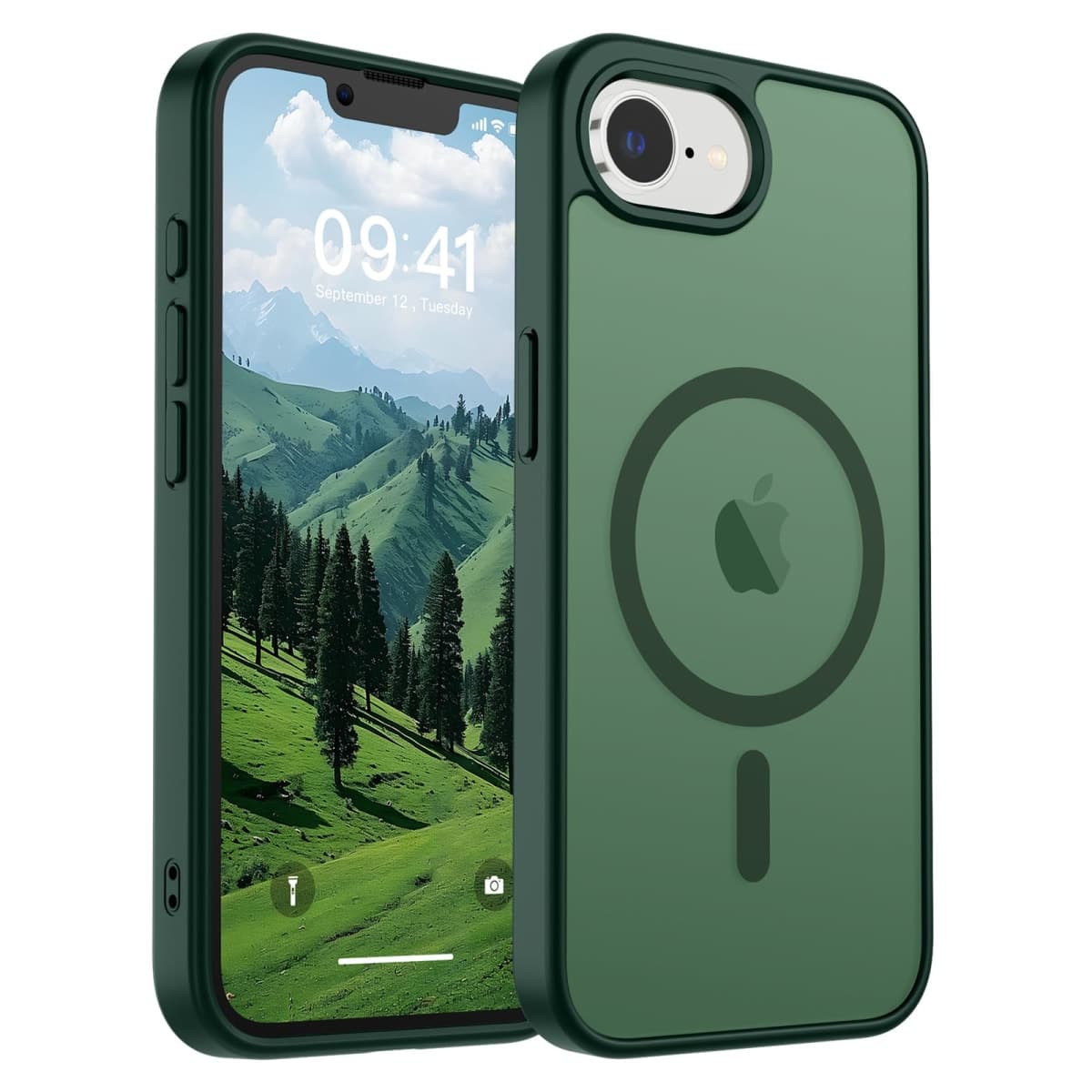 SUPFINE Magnetic for iPhone 16e Case (Compatible with MagSafe)(Military Grade Drop Protection) Slim Translucent Matte Shockproof with Anti-Fingerprint Phone Case,Forest Green — image 1