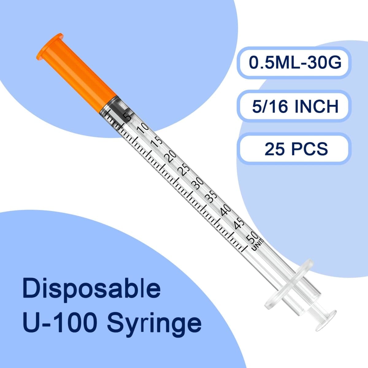 0.5ml 5/16" 30G Syringe, Disposable Individual Packaging (25pcs) thumbnail 2