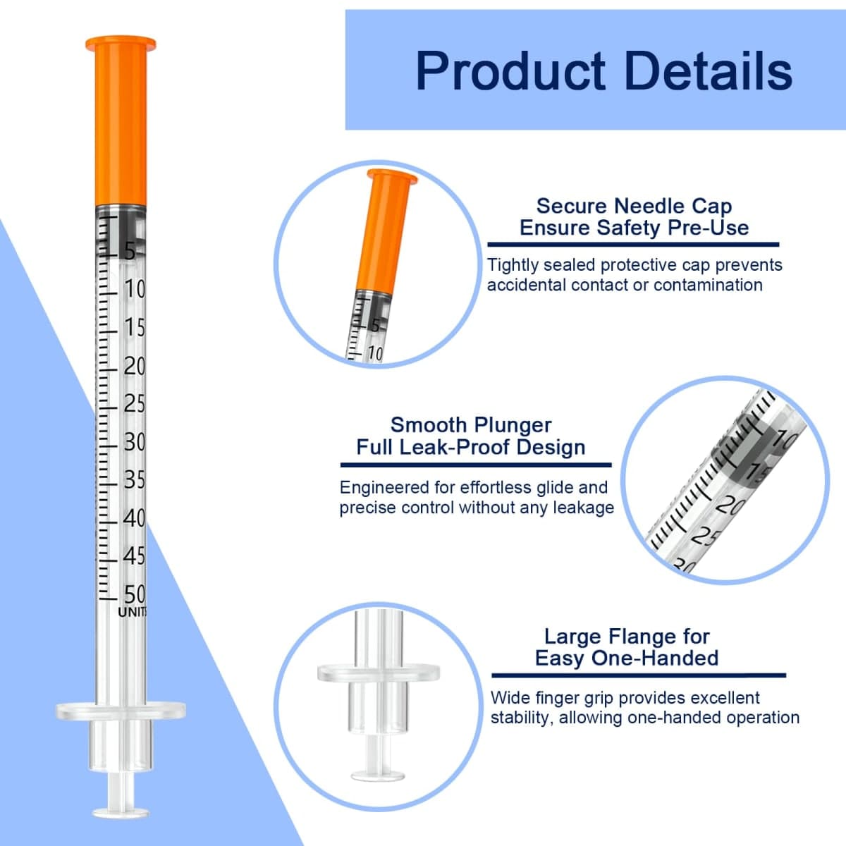 0.5ml 5/16" 30G Syringe, Disposable Individual Packaging (25pcs) thumbnail 5