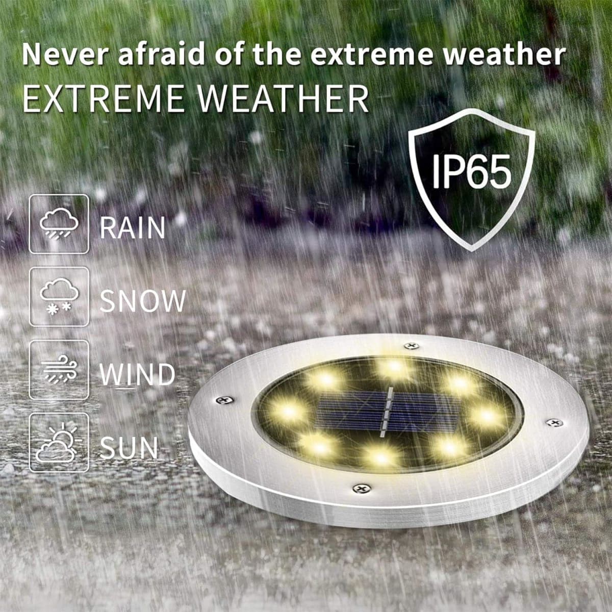 INCX 4.6 inch Solar Lights Outdoor Waterproof,12 Pack Solar Lights for Outside, Solar Garden Lights Landscape Lighting for Patio Pathway Lawn Yard Deck Driveway Walkway, Warm White thumbnail 2