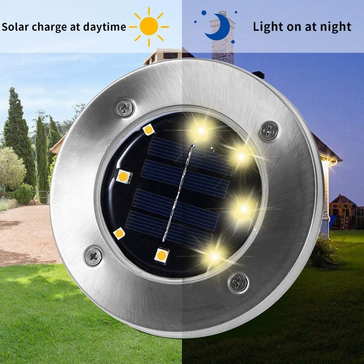 INCX 4.6 inch Solar Lights Outdoor Waterproof,12 Pack Solar Lights for Outside, Solar Garden Lights Landscape Lighting for Patio Pathway Lawn Yard Deck Driveway Walkway, Warm White thumbnail 4