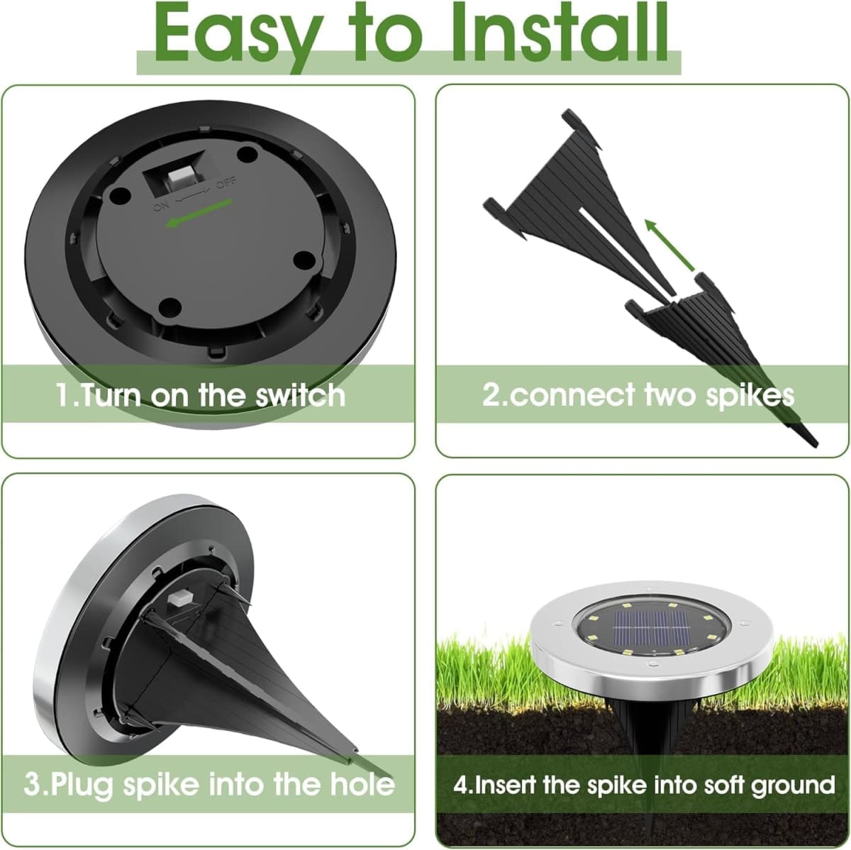 INCX 4.6 inch Solar Lights Outdoor Waterproof,12 Pack Solar Lights for Outside, Solar Garden Lights Landscape Lighting for Patio Pathway Lawn Yard Deck Driveway Walkway, Warm White thumbnail 5