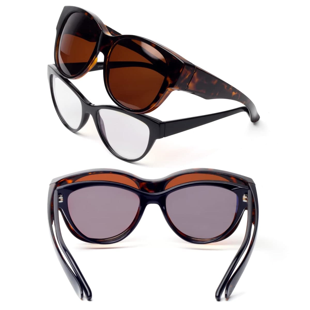 Face Shadow Polarized Fit Over Glasses for Women Men,Oversized Trendy Square UV Protection Sunglasses for Driving Riding thumbnail 4
