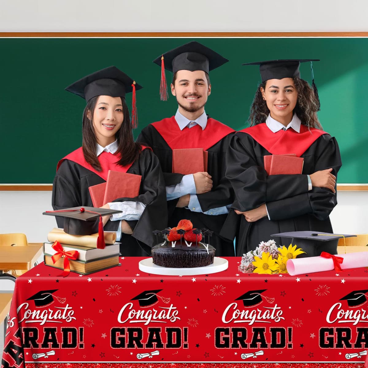 YTGUVBK Graduation Tablecloth (Red) thumbnail 3