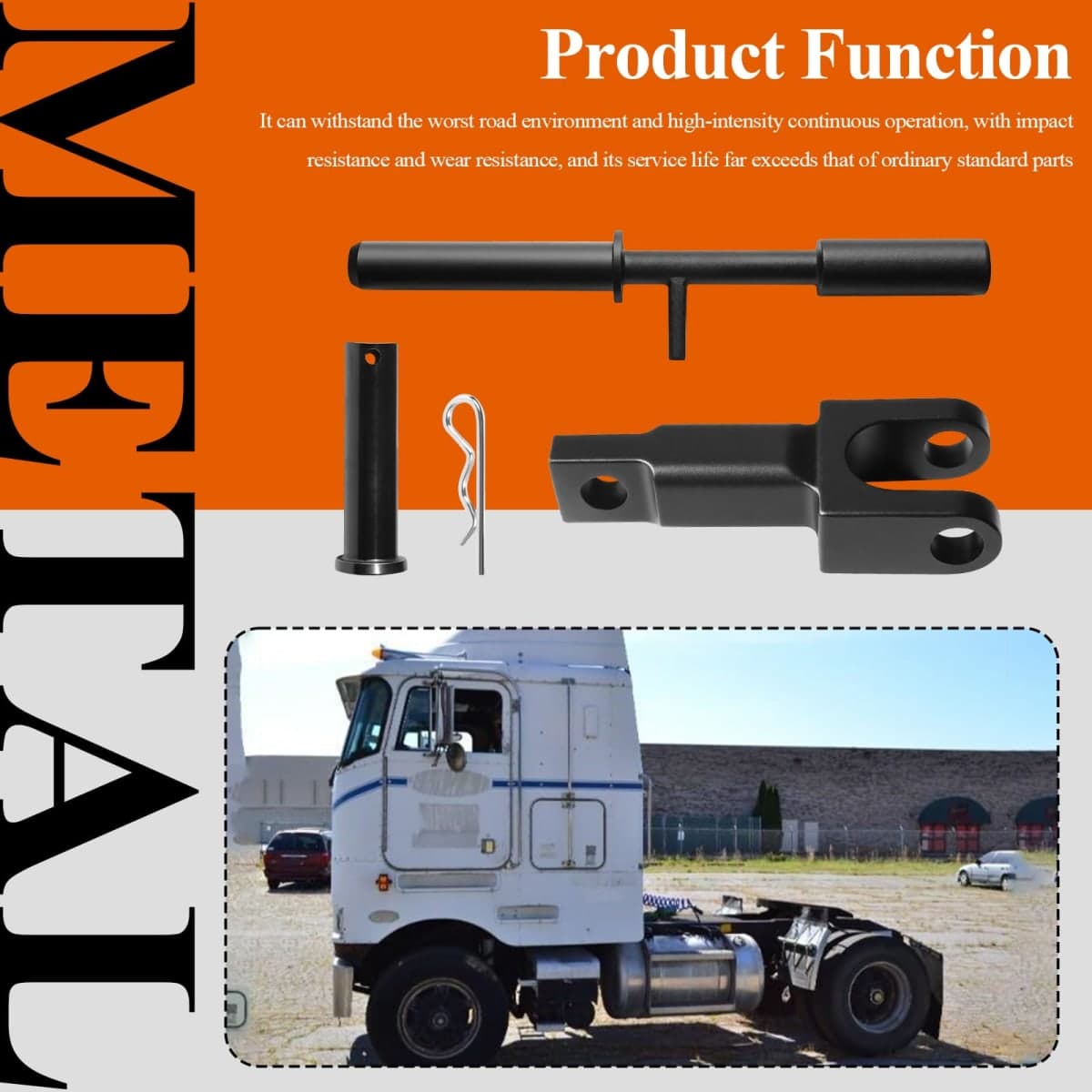 WFCYX 2 Sets A20-6013 Rev A Single Tow Hooks with Pull Pins A65-6008 & Tow Pin A65-6000 Fit for Peterbilt and Kenworth Trucks, Part Number#: A20-6013, A206013, 14264AA, A65-6008, A65-6000 thumbnail 4