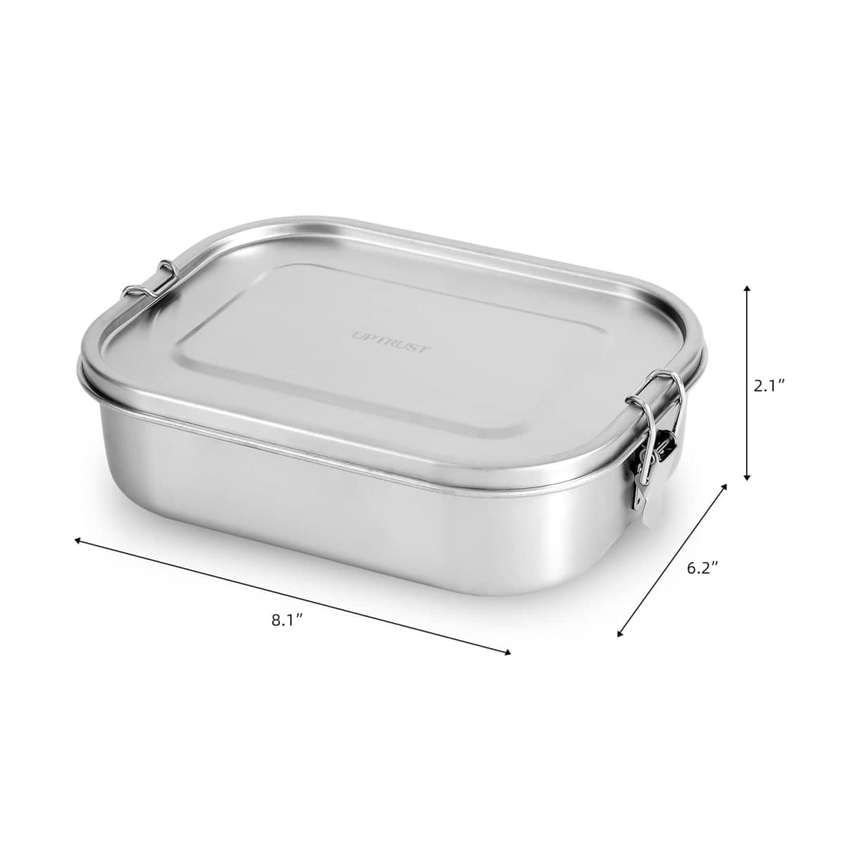 UPTRUST Stainless Steel Bento Lunch Food Box Container, 5-Compartment Large 1400ML Metal Bento Lunch Box Container for Kids or Adults with Lockable Clips to Leak Proof thumbnail 3