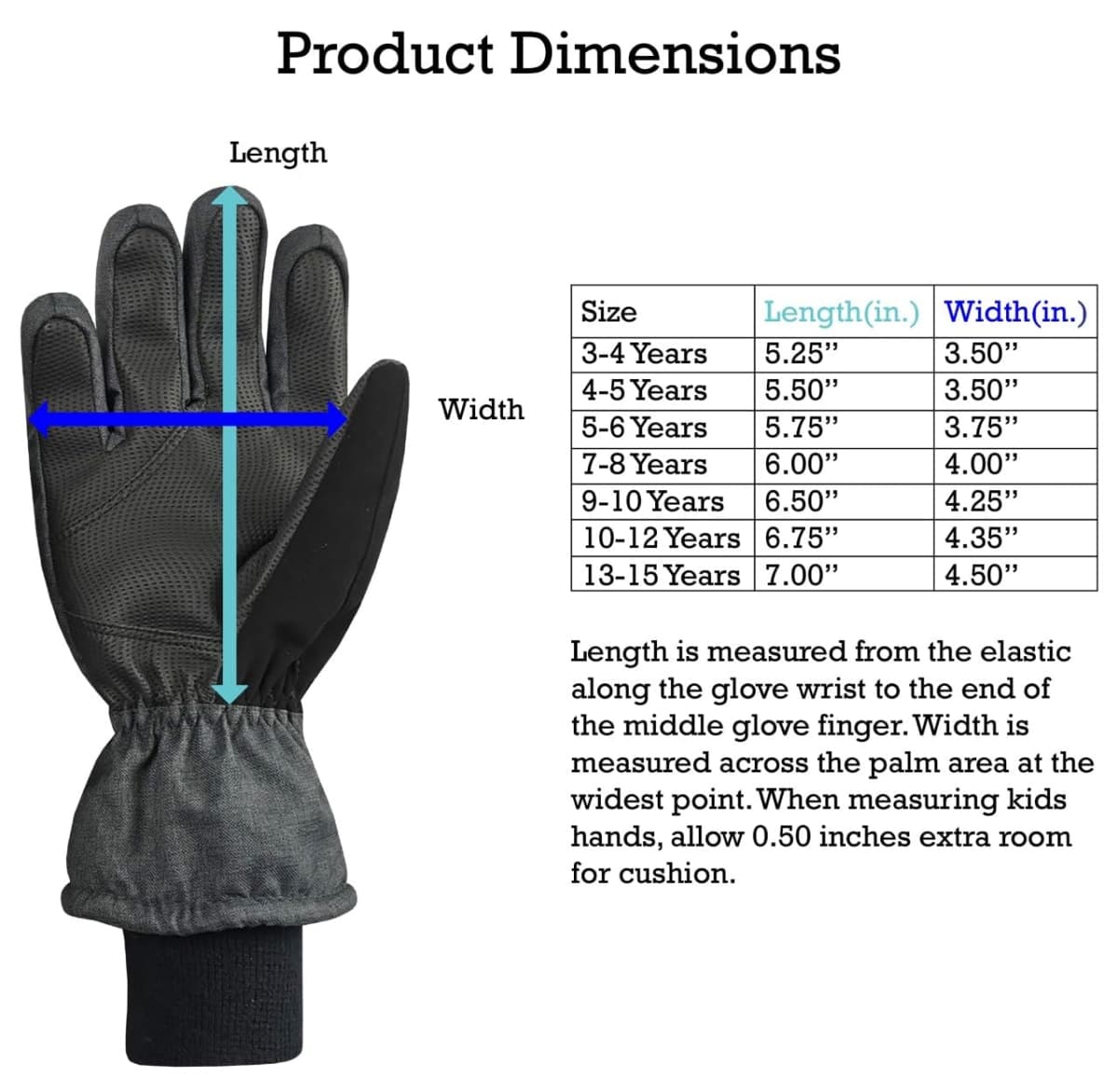 N'Ice Caps Kids Waterproof Thinsulate Warm Winter Snow Gloves, Black 1, 10-12 Years thumbnail 5