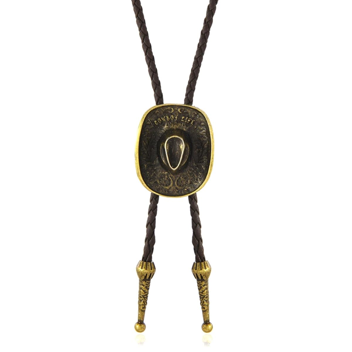 PRESTIGE VOYAGER western cowboy bolo tie for men leather tie gold drawstring halloween accessories for men women — image 1