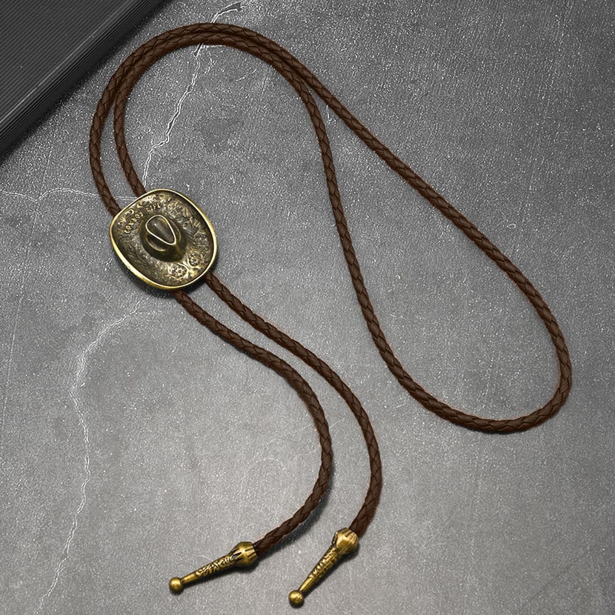 PRESTIGE VOYAGER western cowboy bolo tie for men leather tie gold drawstring halloween accessories for men women thumbnail 5
