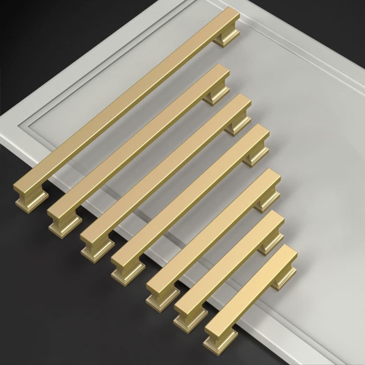 Amerdeco 10 Pack Brushed Gold Cabinet Pulls 3-3/4 Inch(96mm) Hole Center Drawer Pulls Cabinet Hardware Kitchen Cabinet Handles for Bathroom Dresser Pulls ZH00013 thumbnail 2