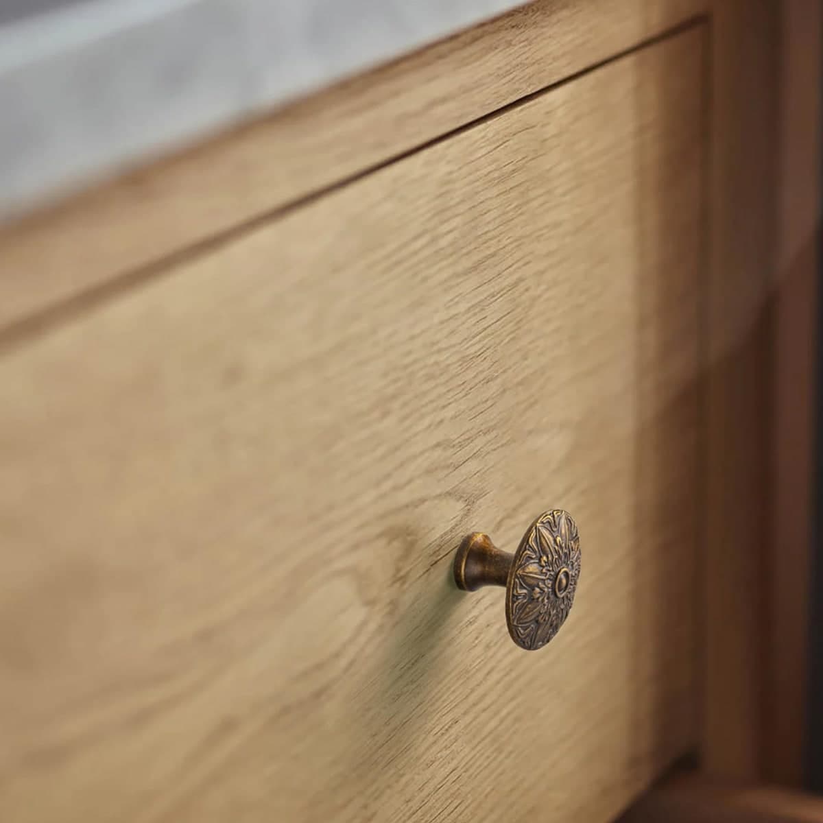 Deuschwer 6 Pack Champagne Bronze Cabinet Knobs, Sturdy Zinc Alloy Round Retro Style Dresser Knobs 9008GT thumbnail 3
