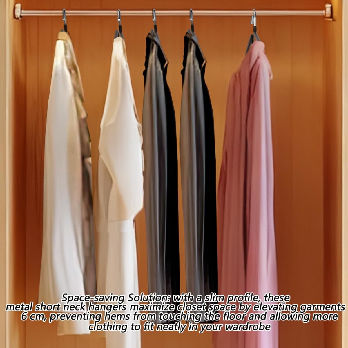 Leumoi 35 Pack Short Neck Hangers Non-Slip Metal Hangers for Clothes, Pants, Shirts, Tank Tops, Jackets, Space Saving, Short Neck Household Collar Protection (Black) thumbnail 5