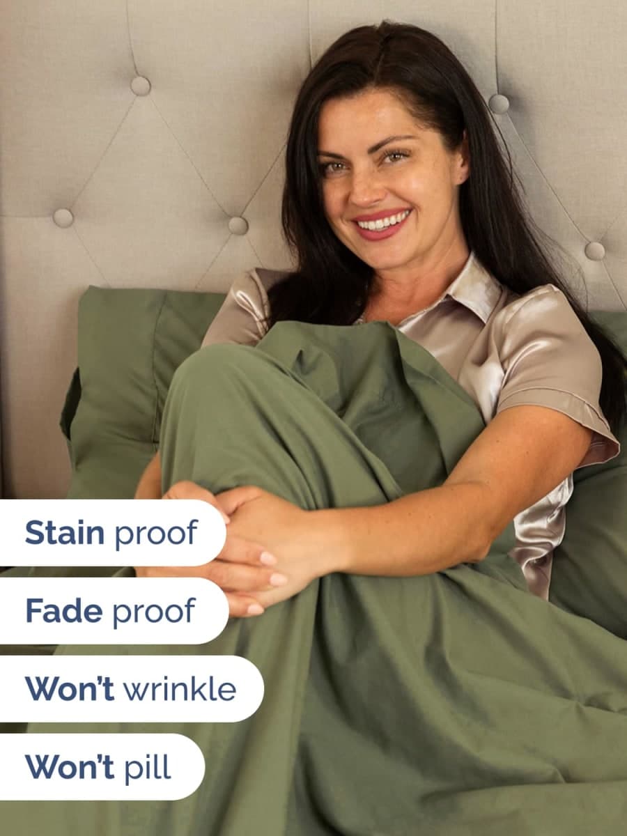 Extra Deep King Sheet Set - 6 Piece Breathable & Cooling Sheets - Hotel Luxury Bed Sheets Set - Easy & Secure Fit - Soft, Wrinkle Free & Comfy Sheets Set - Sage Green Sheet Set with Extra Deep Pockets thumbnail 4