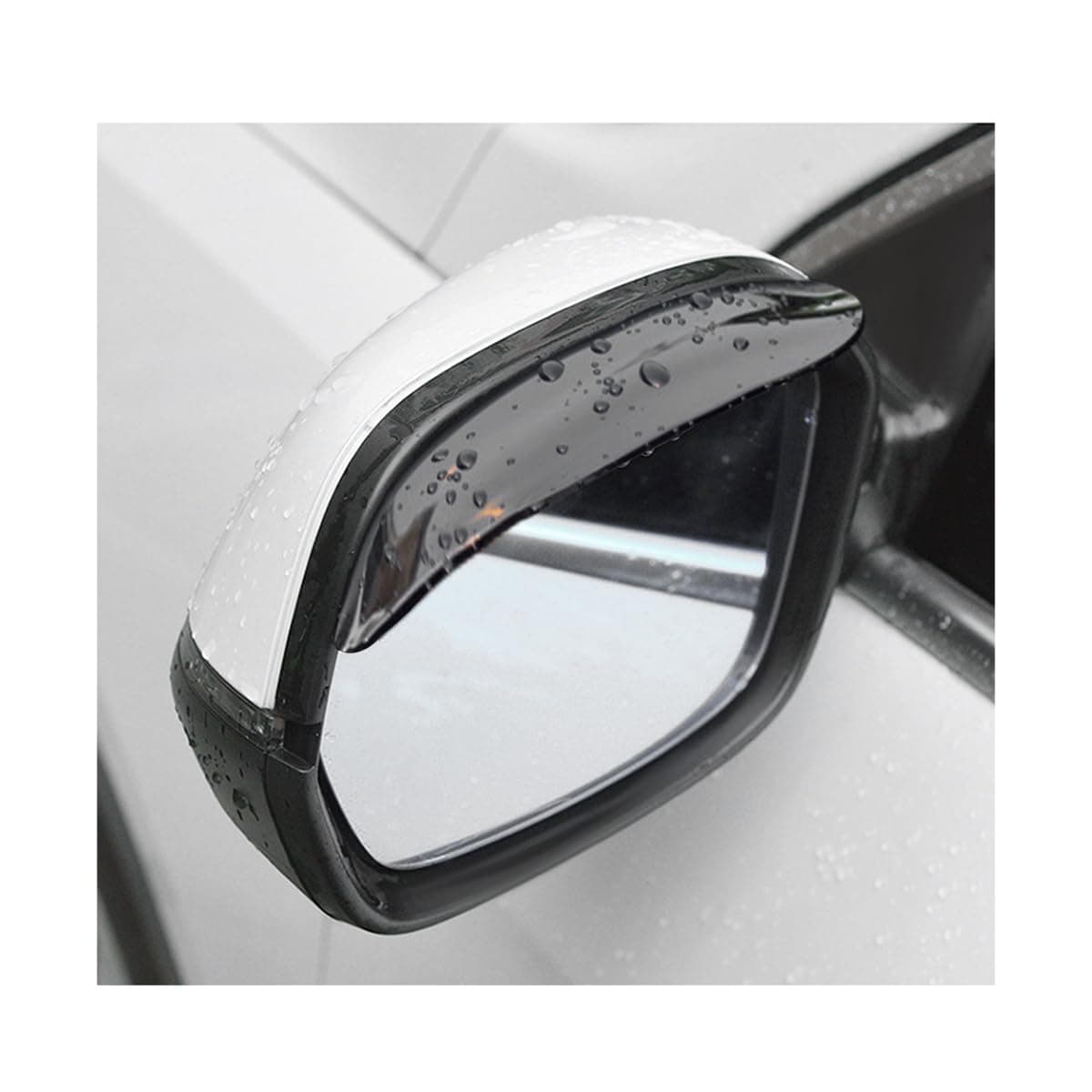 Wevdn 2 PCS Mirror Rain Visor Eyebrow, Waterproof PVC Auto Exterior Rear View Mirror Rain Visor Guard, Rainproof Side Mirror Rain Visor Eyebrow Cover for SUV Truck, Car Accessories (Black) — image 1