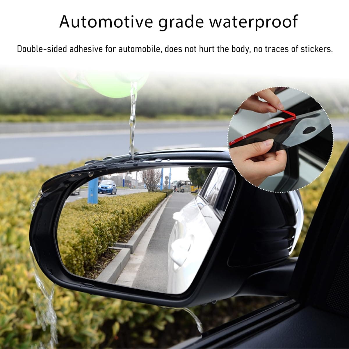 Wevdn 2 PCS Mirror Rain Visor Eyebrow, Waterproof PVC Auto Exterior Rear View Mirror Rain Visor Guard, Rainproof Side Mirror Rain Visor Eyebrow Cover for SUV Truck, Car Accessories (Black) thumbnail 5