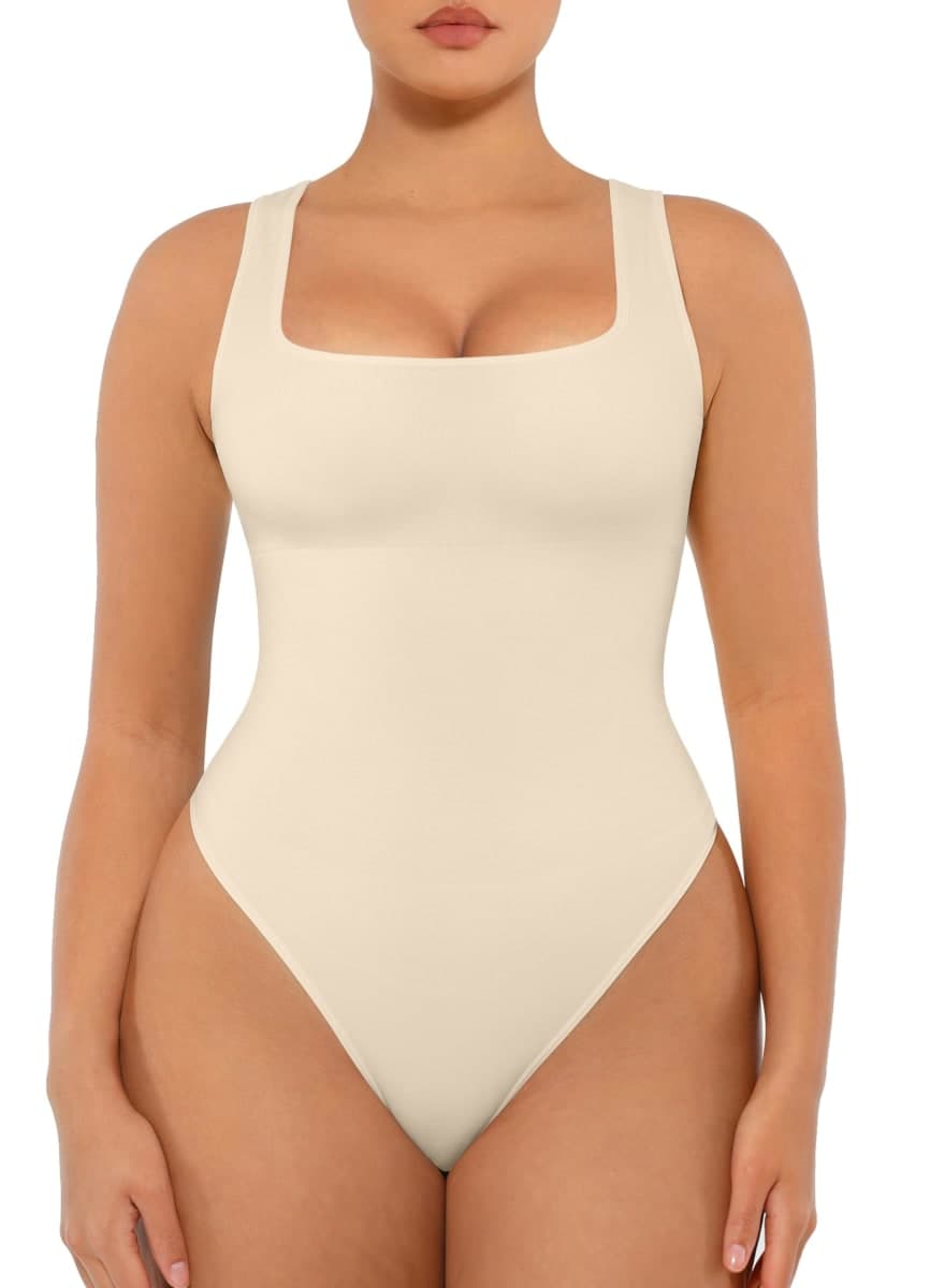 FeelinGirl sculpting bodysuit body suits women tummy control body suit shapewear Buttercream 3XL/4XL — image 1