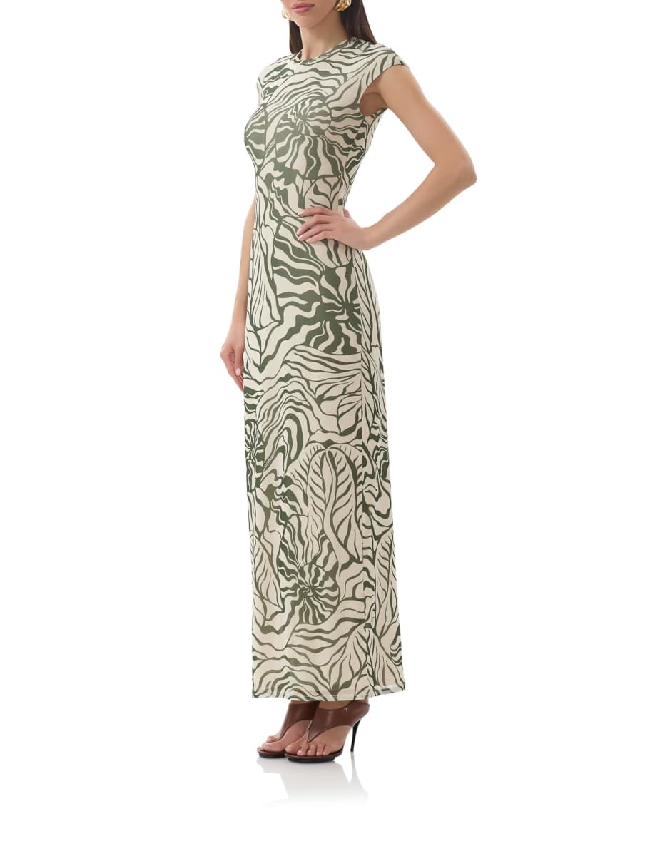 AFRM Women's Cody Dress, Green Zebra, Large thumbnail 4