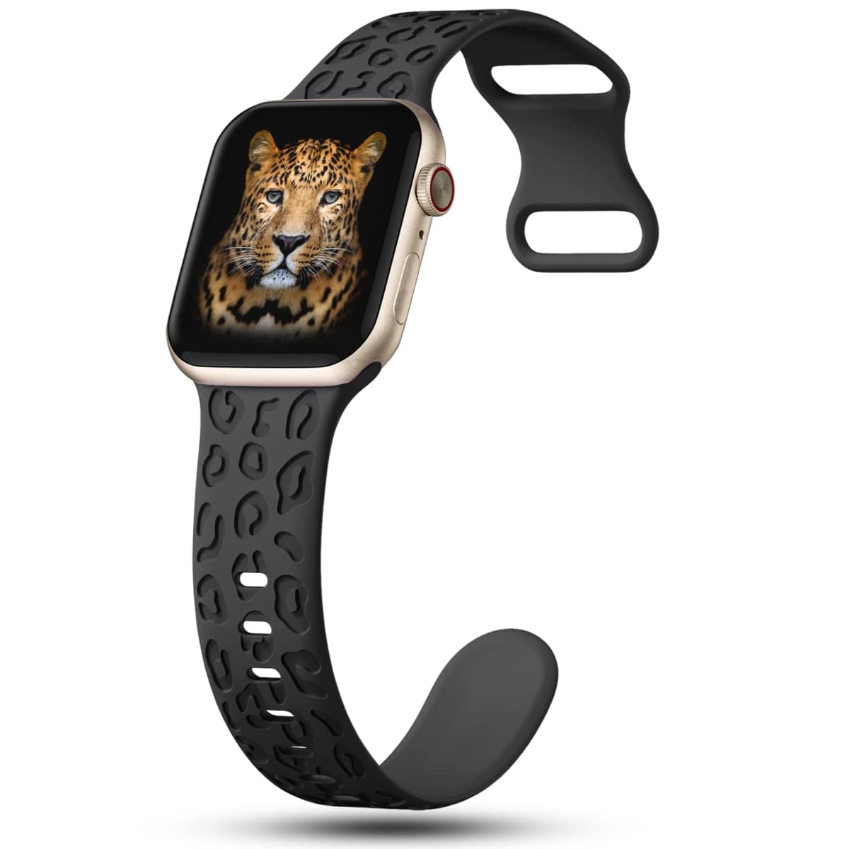 4Pack Leopard Engraved Bands Compatible with Apple Watch Band for women 40mm 41mm 38mm, Soft Silicone Cheetah Sport Strap for iWatch Series 10 9 8 7 6 5 4 3 2 1 SE Ultra/Ultra 2-4PCS-A thumbnail 3