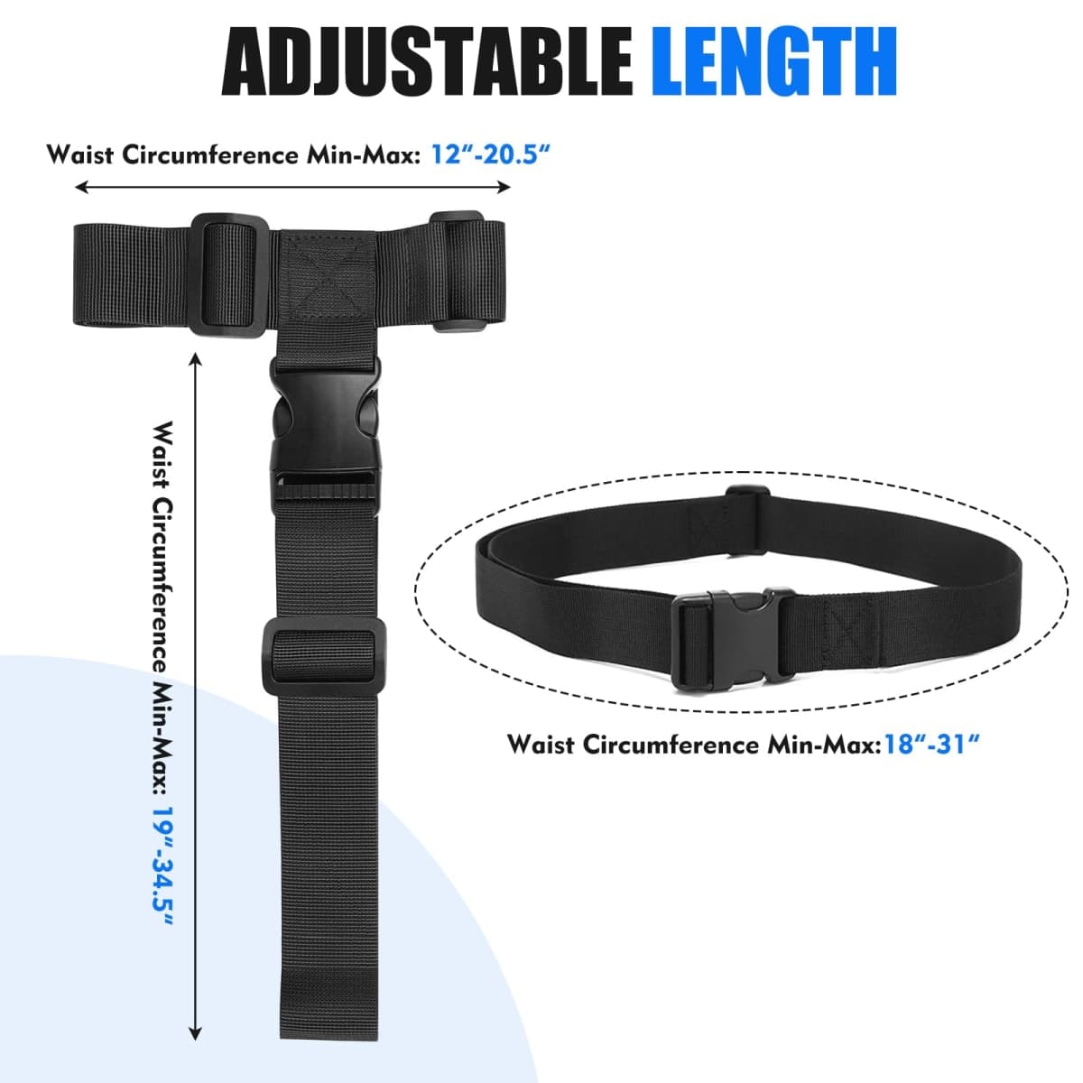 2 Pack T-Bar Luggage Straps, Luggage Straps to Connect Two Suitcases,Luggage Connector Straps Extra Long Nylon Straps with Lightweight Design (Black) thumbnail 2