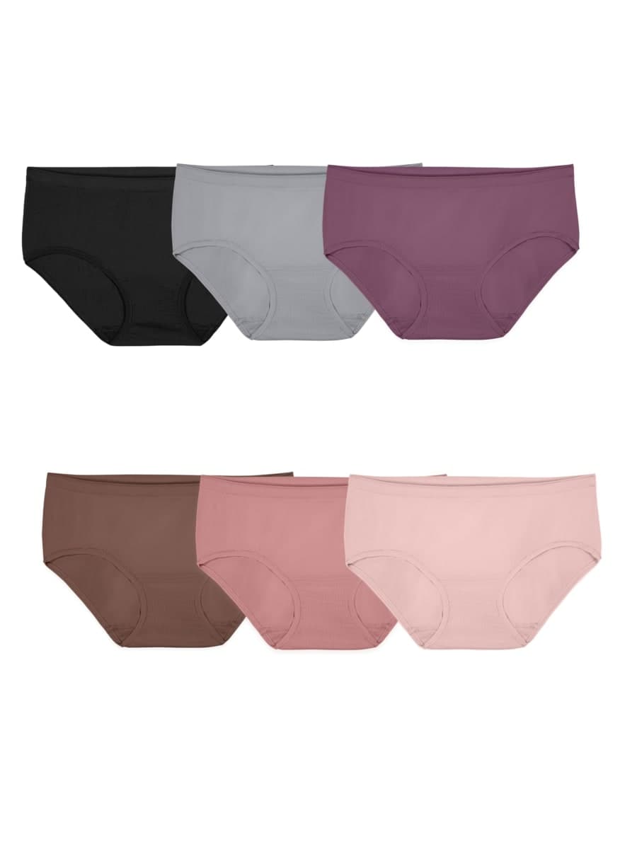Fruit of the Loom Women's 6 Pack Seamless Underwear Multipack, Hipster , Assorted, 7 thumbnail 4