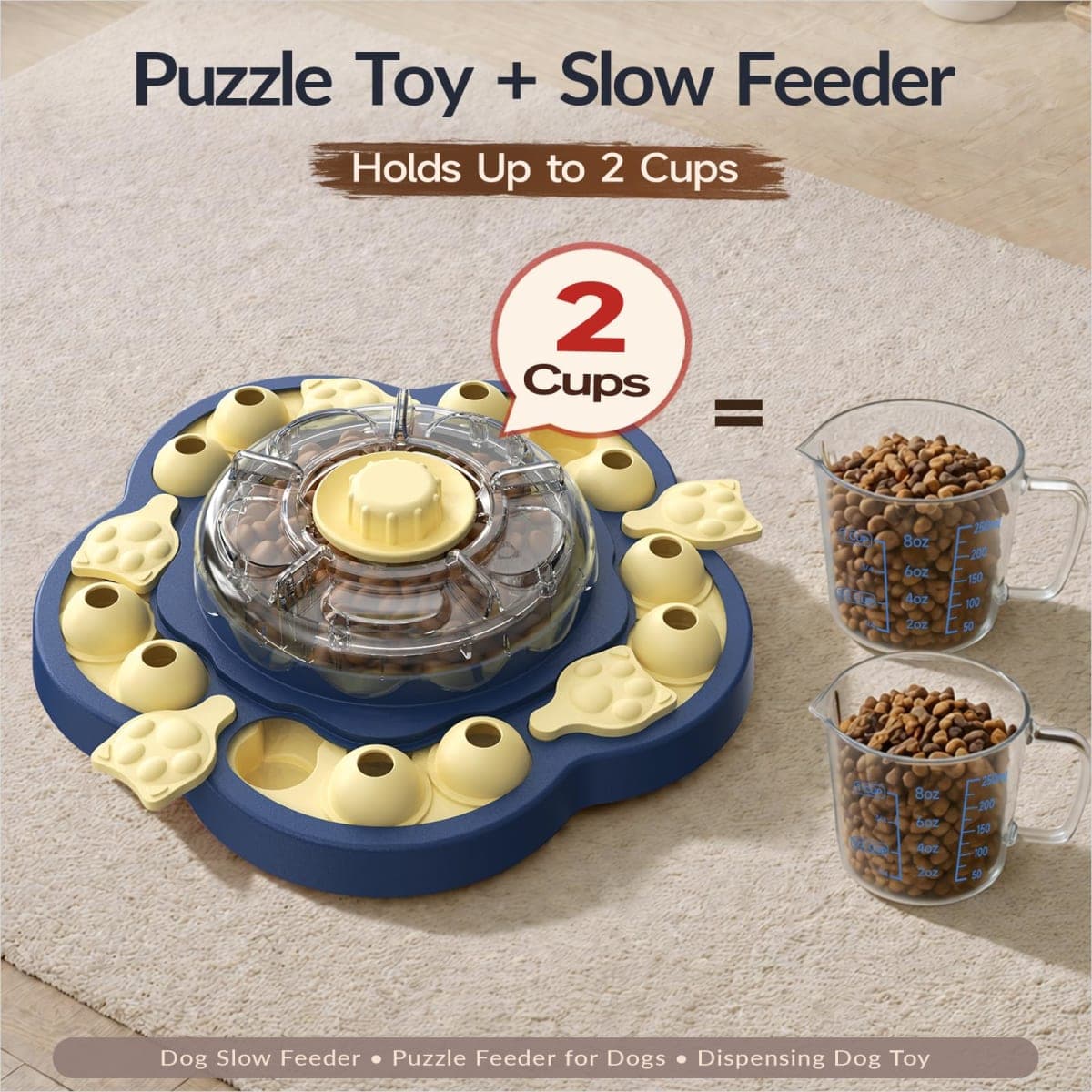 KADTC Dog Puzzle Toys for Medium/Large Dogs Slow Blow Puzzles Feeder Food Dispenser Treat Feeding Level ３ in 1 Puppy Interactive Games Boredom Mentally Stimulating Brain Toy Mental Stimulation BB US thumbnail 3